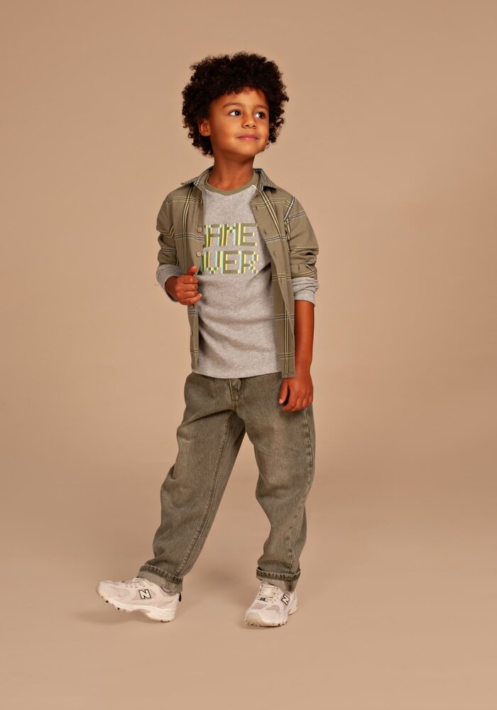 Stains and Stories boys t-shirt long sleeve Light Grey Melee