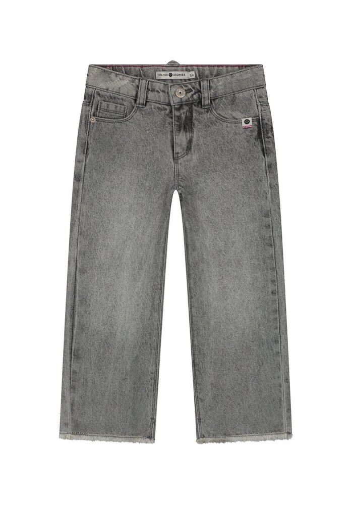 Stains and Stories girls wide leg pants Mid Grey Denim