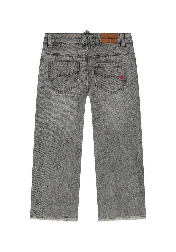 Stains and Stories girls wide leg pants Mid Grey Denim