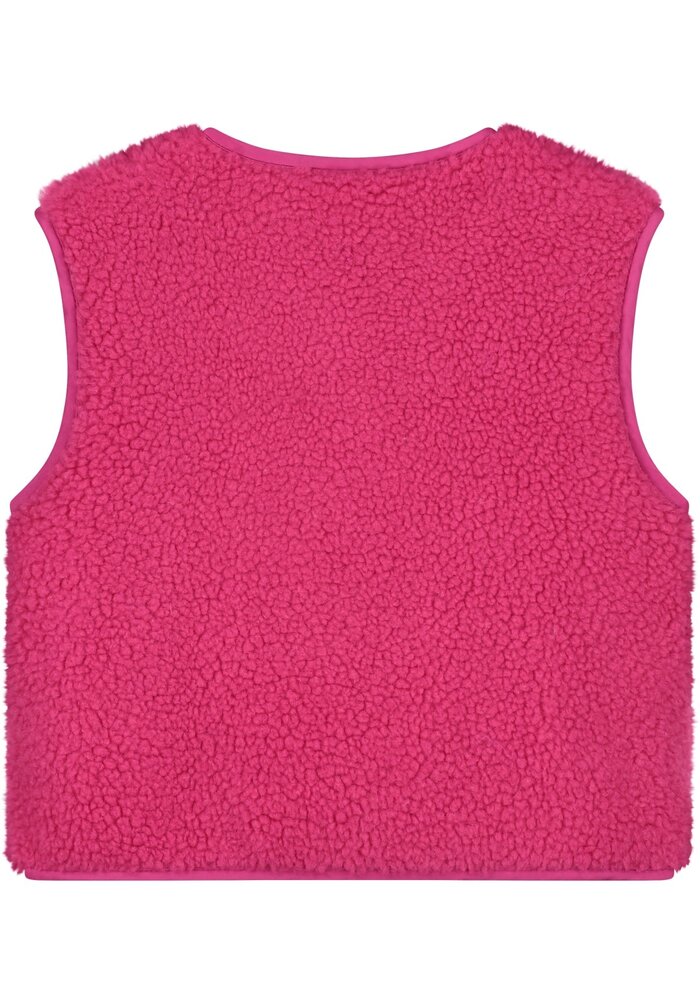 Stains and Stories girls teddy gilet Magenta