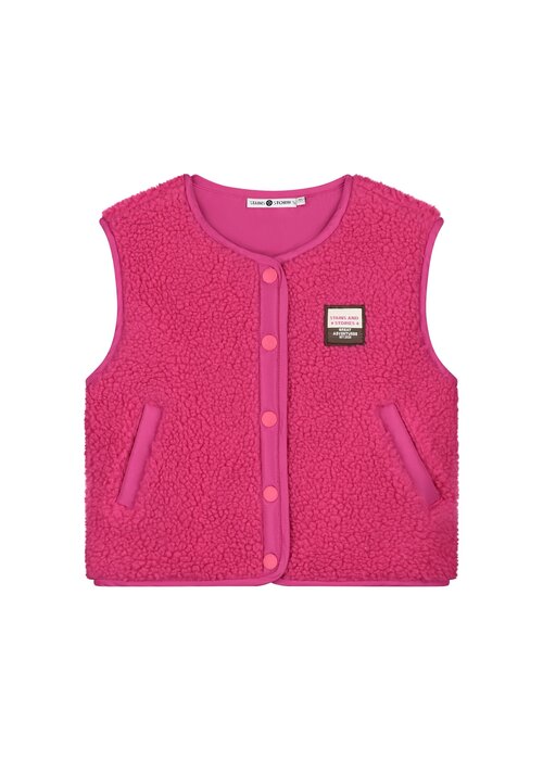 STAINS AND STORIES Stains and Stories girls teddy gilet Magenta