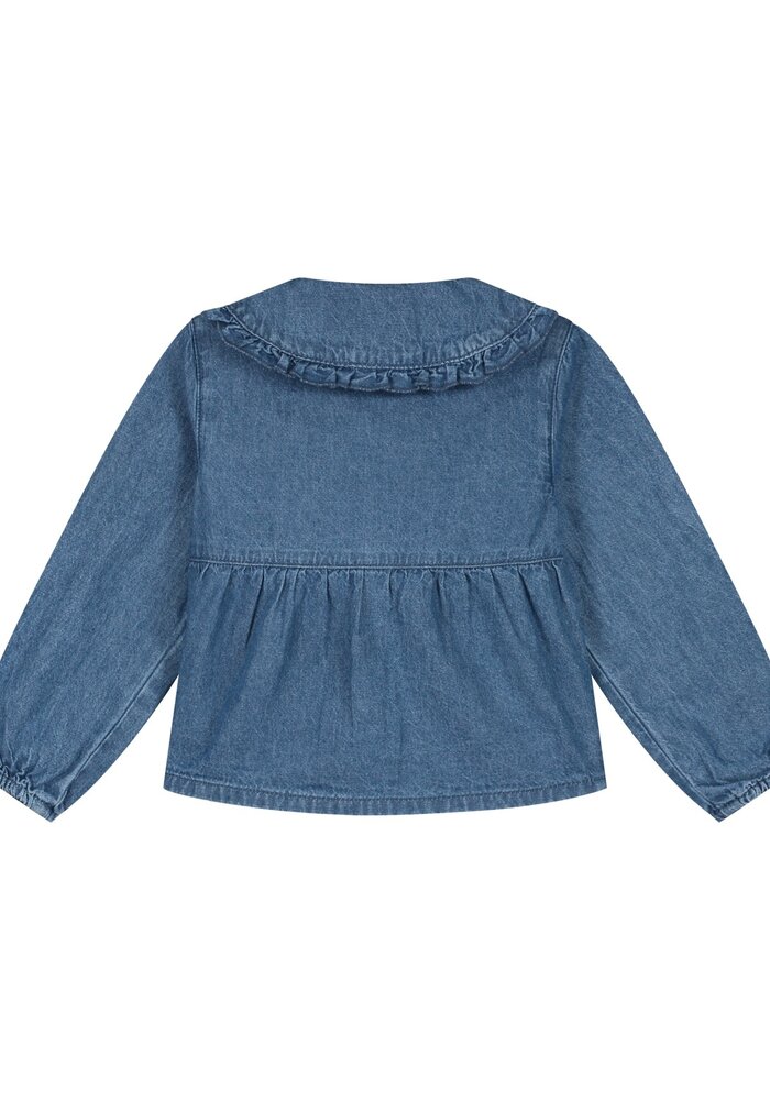 Stains and Stories girls blouse longsleeve Medium blue denim