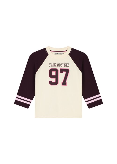 STAINS AND STORIES Stains and Stories girls t-shirt long sleeve Wine Redd