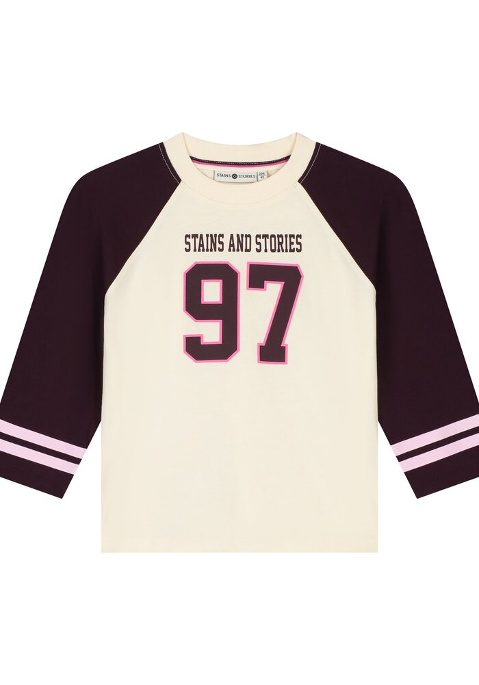 Stains and Stories girls t-shirt long sleeve Wine Redd