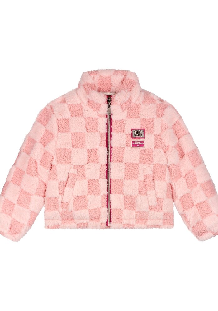 Stains and Stories girls teddy jacket Pink