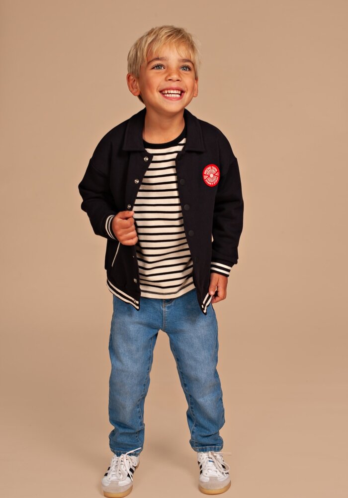 Stains and Stories boys sweat cardigan Navy