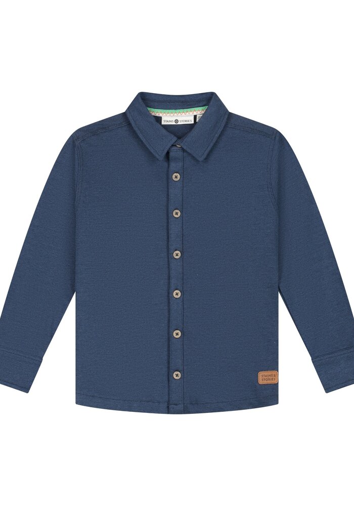 Stains and Stories boys shirt long sleeve Navy