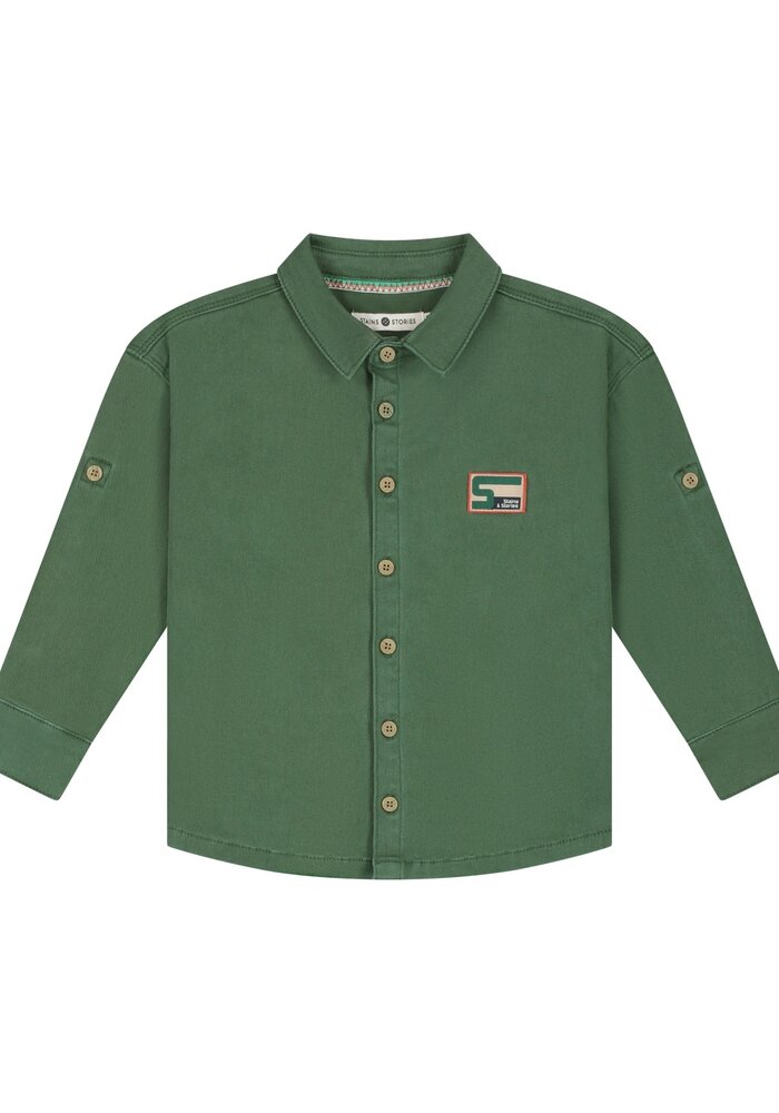 Stains and Stories boys shirt long sleeve Forest