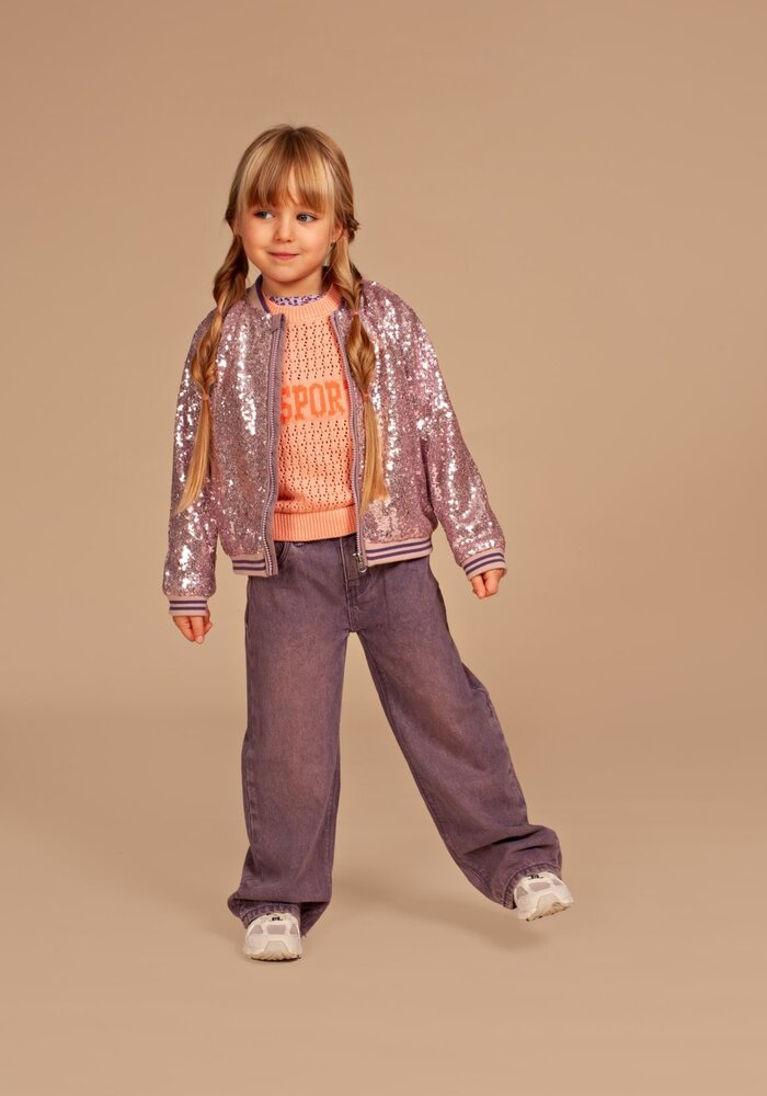 Stains and Stories girls sequins cardigan Lilac