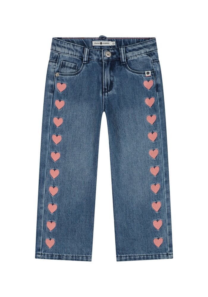 Stains and Stories girls wide leg pants Medium blue denim
