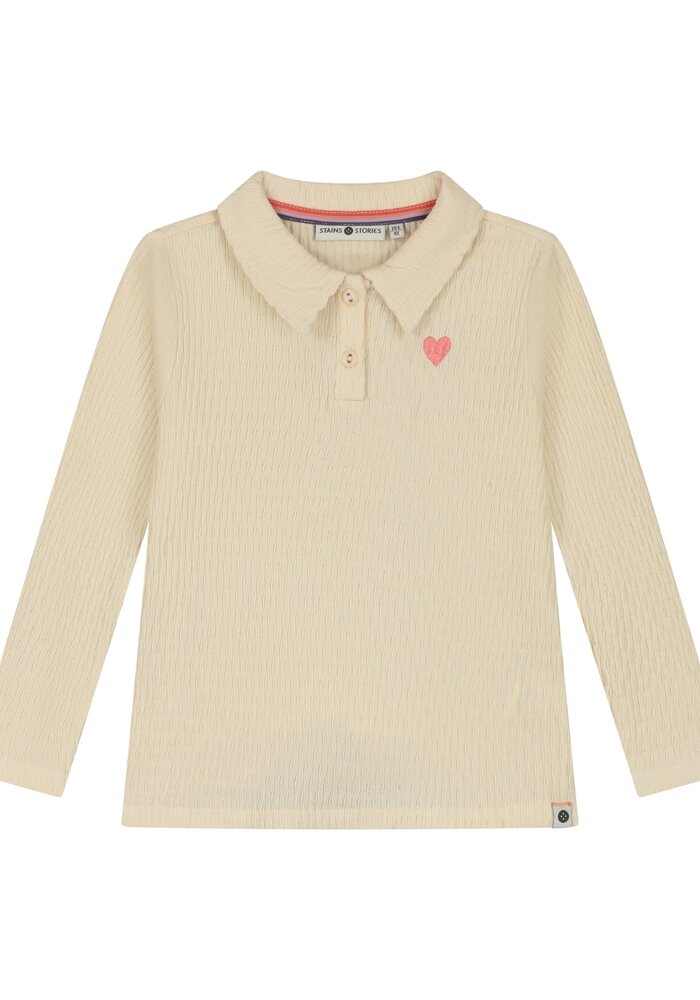 Stains and Stories girls t-shirt long sleeve Cream