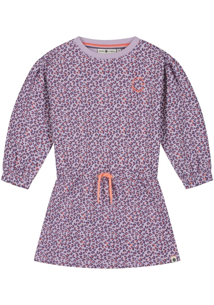 Stains and Stories girls dress long sleeve Lilac