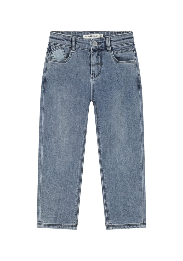 Stains and Stories boys denim wide fit Blue Blue Denim