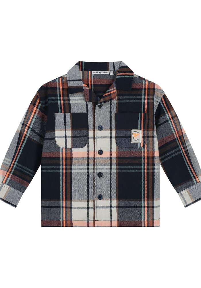 Stains and Stories boys overshirt Indigo