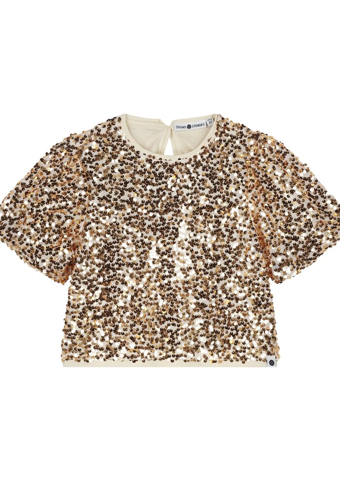 Stains and Stories girls blouse shortsleeve Gold