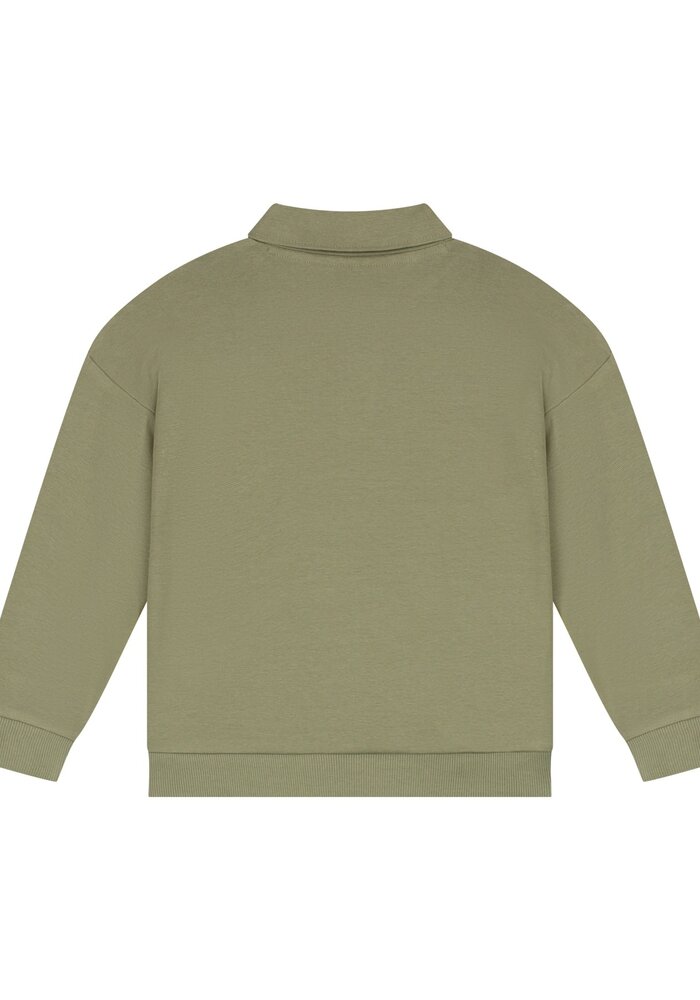 Stains and Stories boys polo long sleeve Army