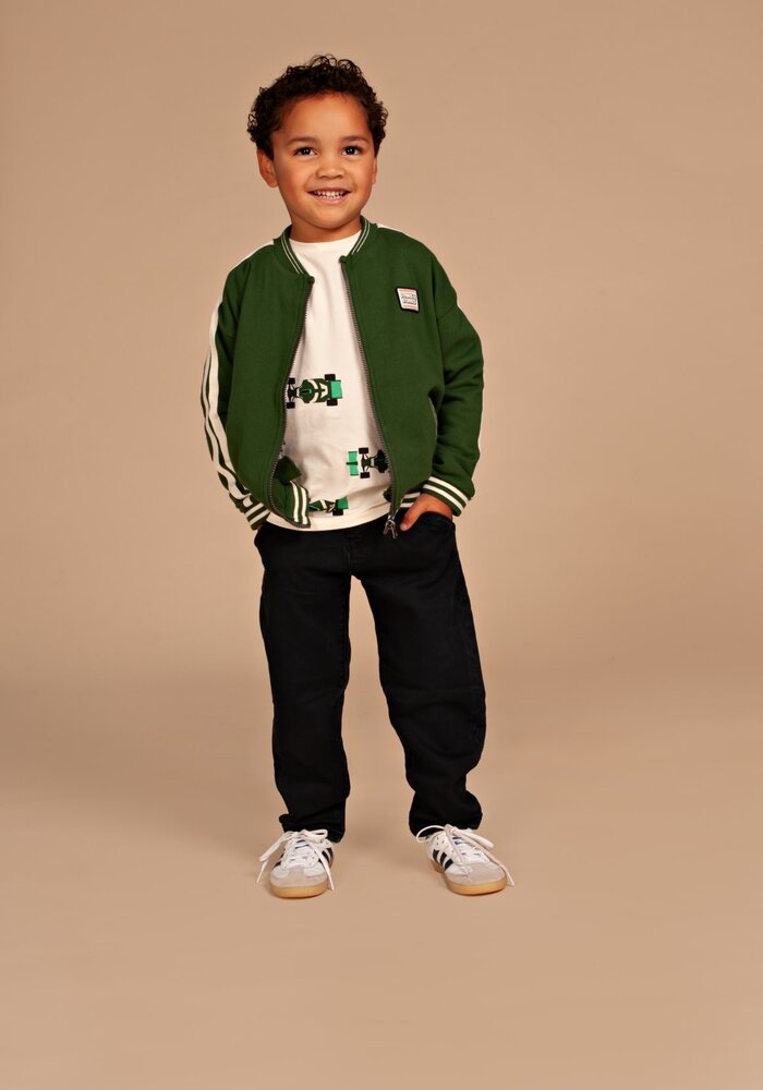 Stains and Stories boys sweat cardigan Forest
