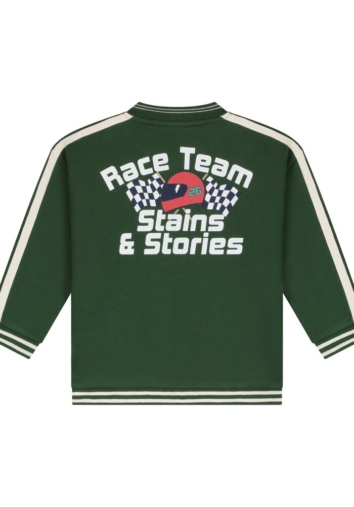 Stains and Stories boys sweat cardigan Forest