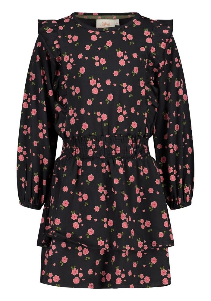 Jubel Jurk AOP - Moon Flowers Antraciet