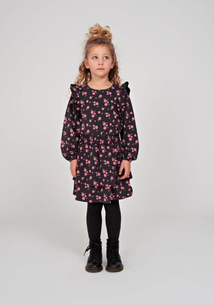 Jubel Jurk AOP - Moon Flowers Antraciet