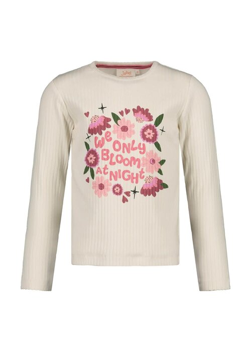 Jubel Jubel Longsleeve rib - Moon Flowers Offwhite