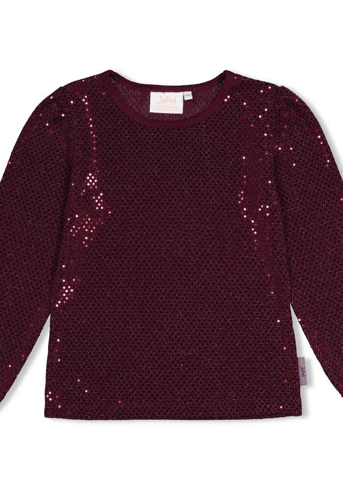 Jubel Longsleeve pailetten - Daily Princess Bordeaux