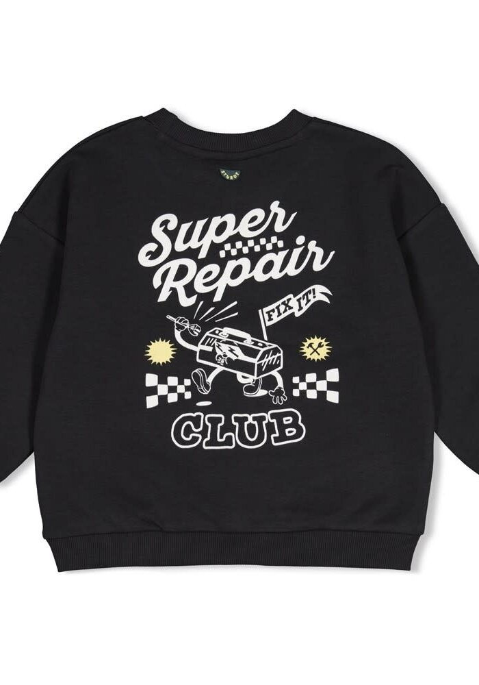 Sturdy Sweater met backprint oversized - Fix It Antraciet