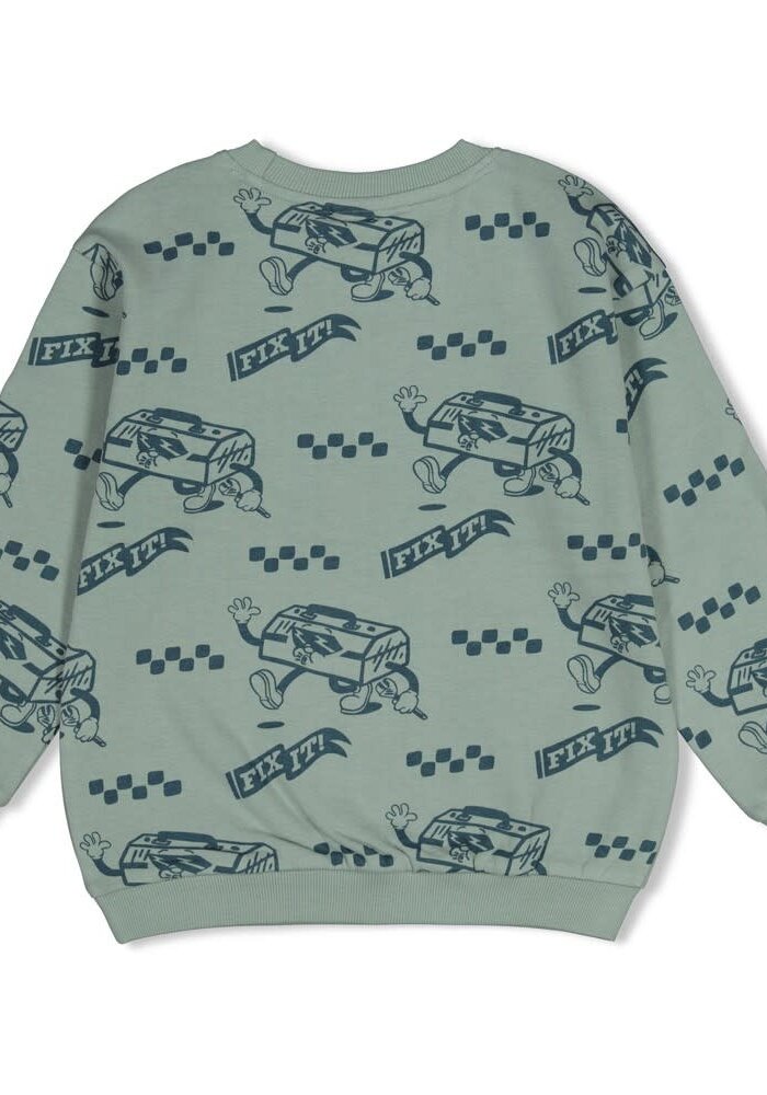 Sturdy Sweater AOP relaxed fit - Fix It Jade Groen