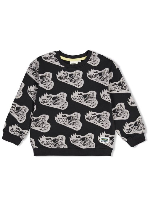 Sturdy Sturdy Sweater AOP relaxed fit - Fix It Antraciet