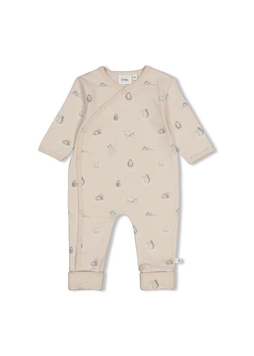Feetje Feetje Pak omslagvoet AOP - Penguin Cuddles Zand