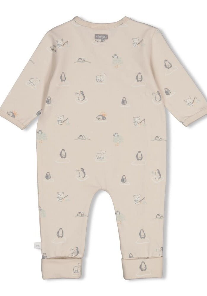 Feetje Pak omslagvoet AOP - Penguin Cuddles Zand