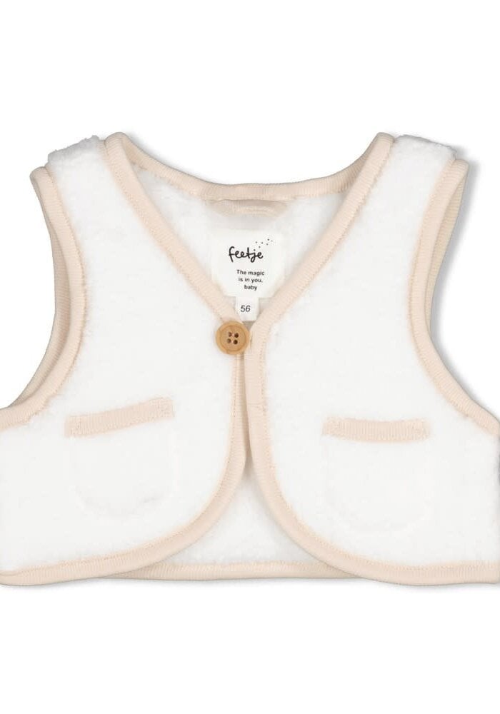 Feetje Teddy gilet - Penguin Cuddles Offwhite