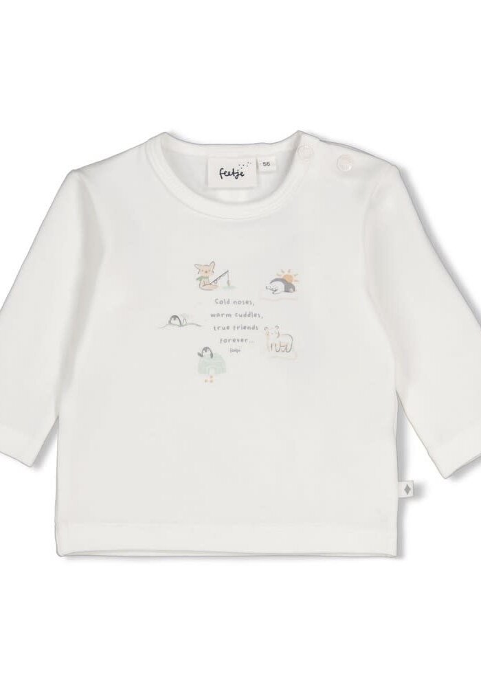 Feetje Longsleeve - Penguin Cuddles Offwhite