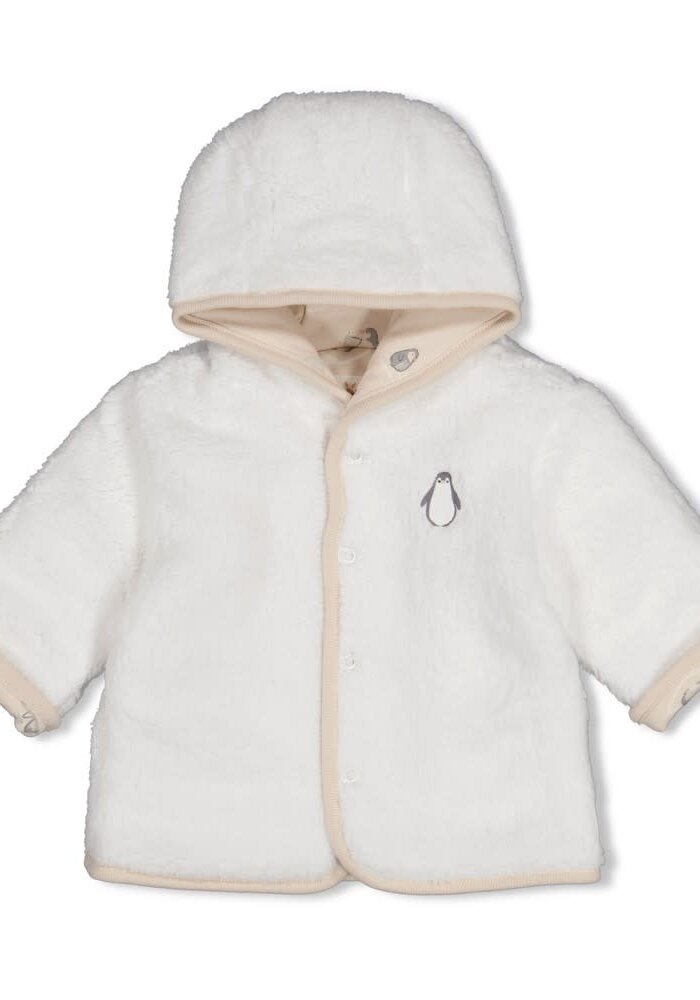 Feetje Omkeerbaar teddy jasje met capuchon - Penguin Cuddles Offwhite
