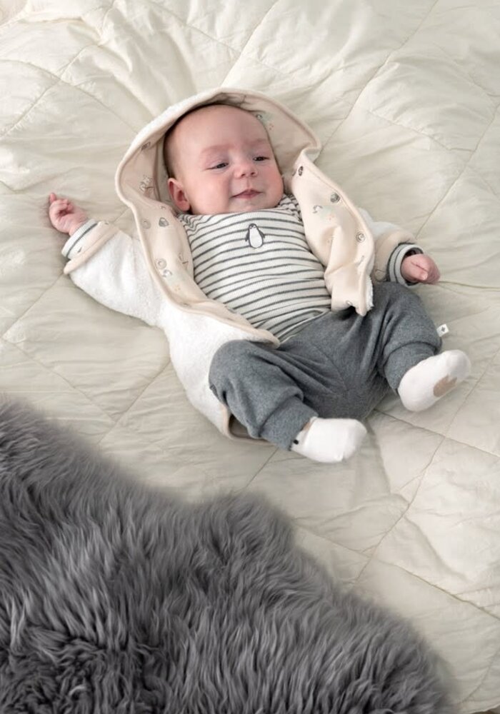 Feetje Omkeerbaar teddy jasje met capuchon - Penguin Cuddles Offwhite