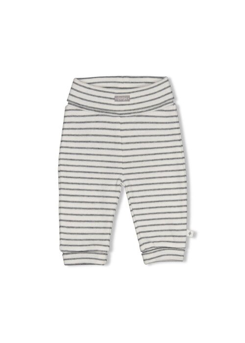 Feetje Feetje Broek rib met streep - Penguin Cuddles Antraciet melange