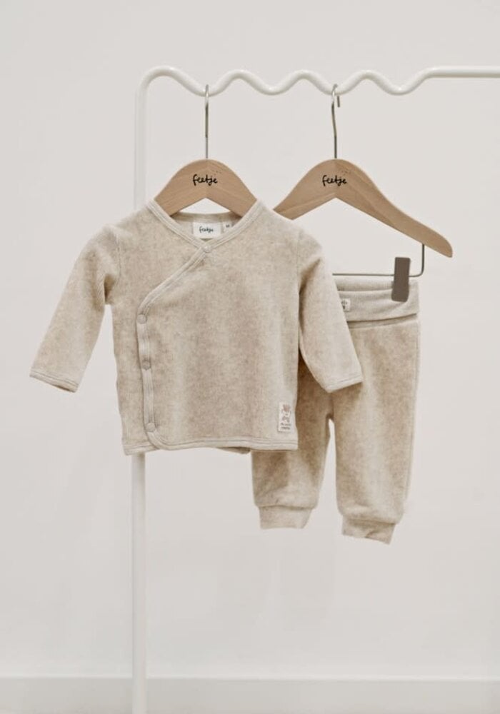 Feetje Broek velours rib - The Cuddle Company Taupe melange