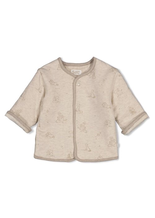 Feetje Feetje Omkeerbaar jasje velours rib - The Cuddle Company Taupe melange