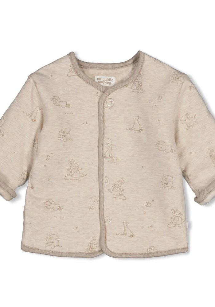 Feetje Omkeerbaar jasje velours rib - The Cuddle Company Taupe melange