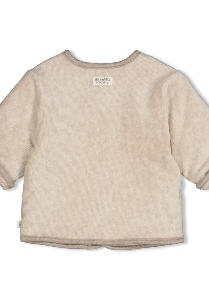 Feetje Omkeerbaar jasje velours rib - The Cuddle Company Taupe melange