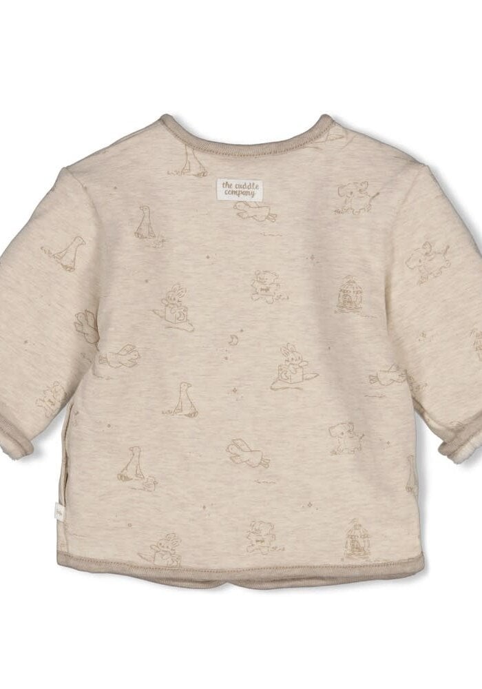 Feetje Omkeerbaar jasje velours rib - The Cuddle Company Taupe melange