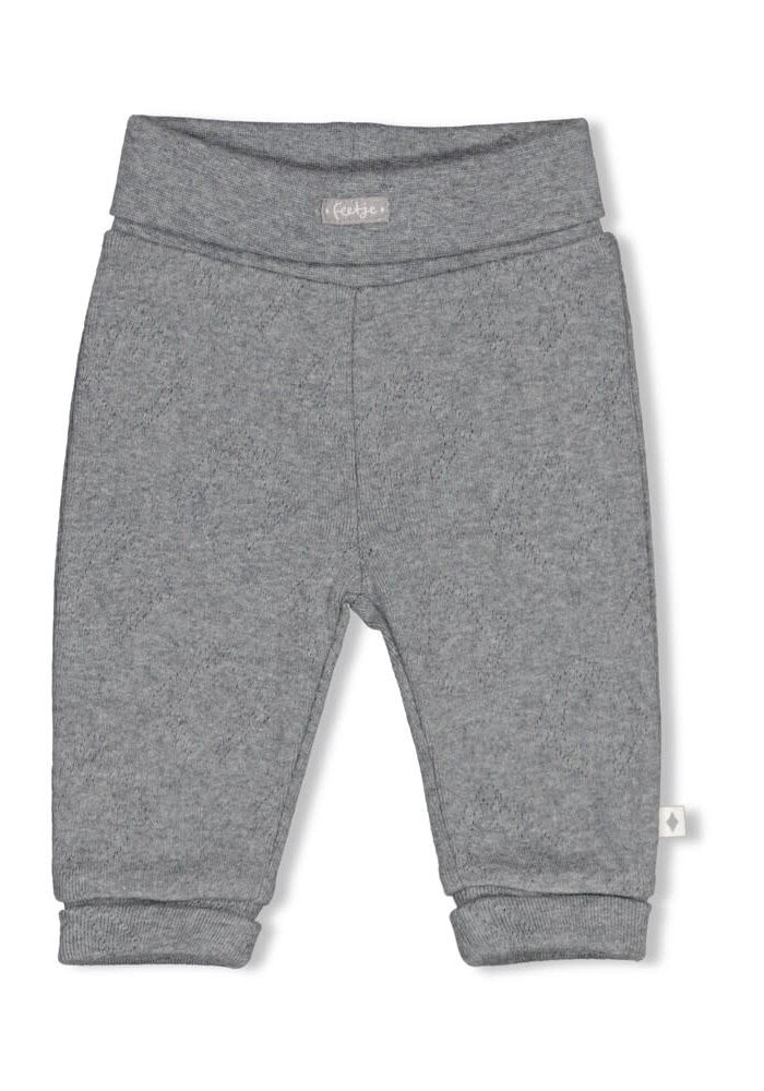 Feetje Broek ajour rib AO - Penguin Cuddles Antraciet melange