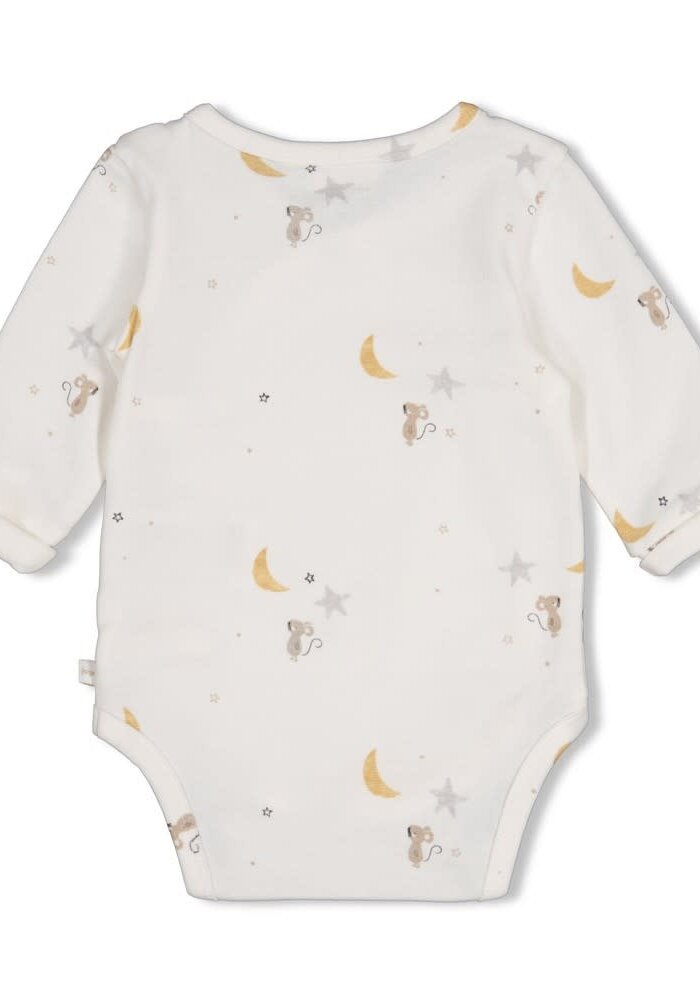 Feetje Wikkelromper AOP - Over the Moon for You Offwhite