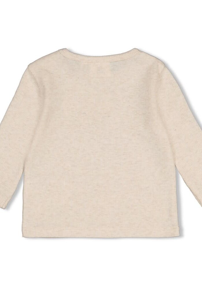 Feetje Longsleeve rib - Over the Moon for You Offwhite melange