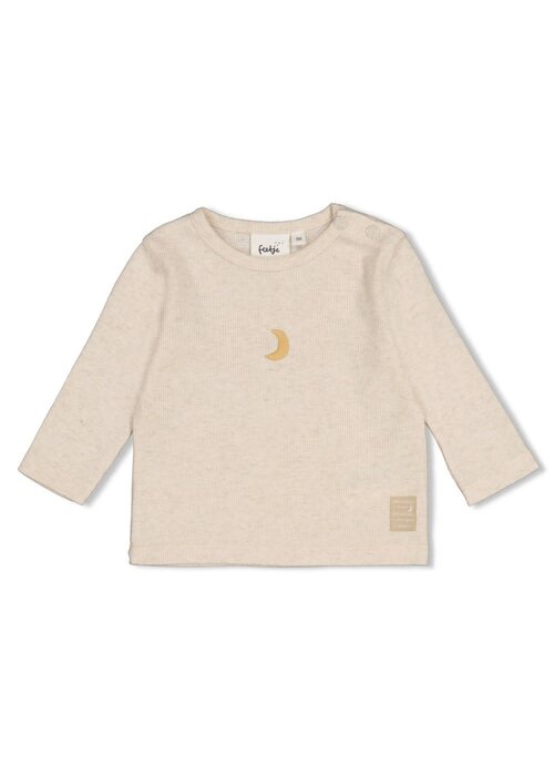 Feetje Feetje Longsleeve rib - Over the Moon for You Offwhite melange