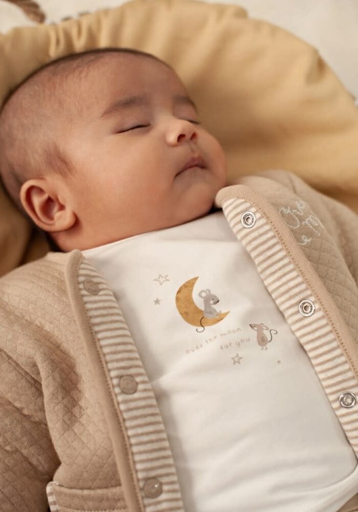 Feetje Longsleeve rib - Over the Moon for You Offwhite melange