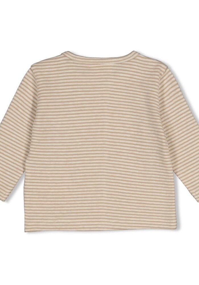 Feetje Longsleeve rib met streep - Over the Moon for You Taupe