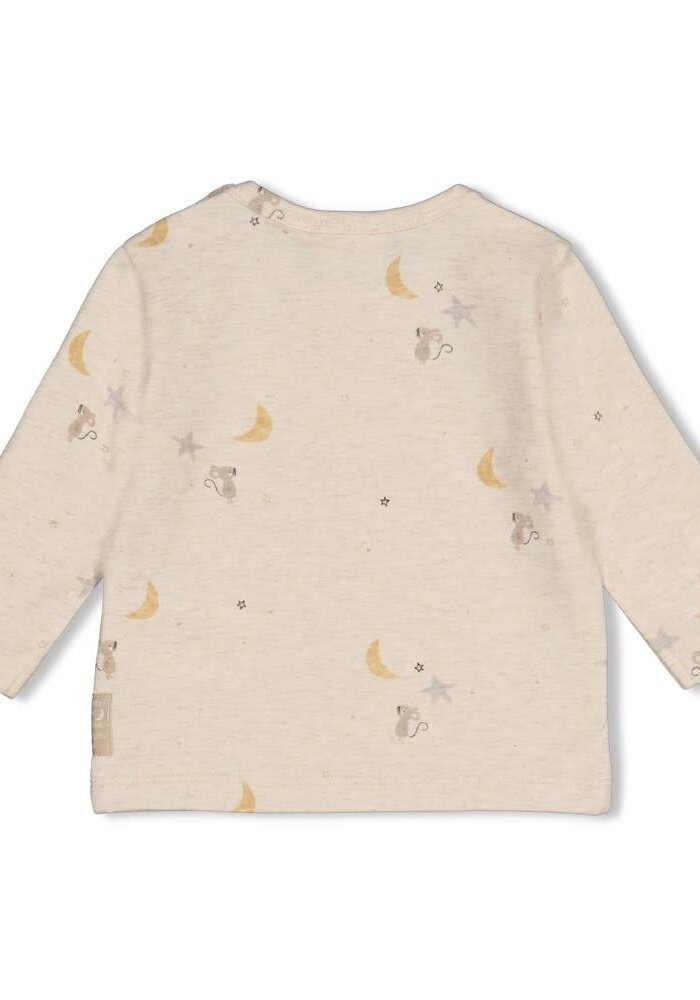 Feetje Longsleeve AOP - Over the Moon for You Offwhite melange