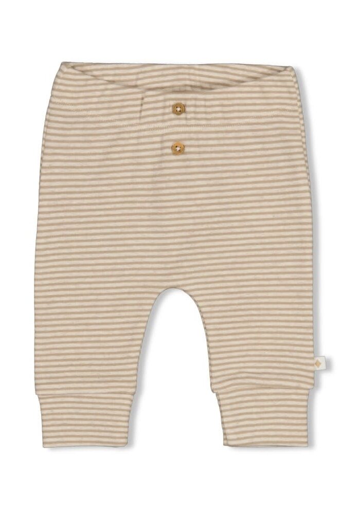 Feetje Broek rib met streep - Over the Moon for You Taupe