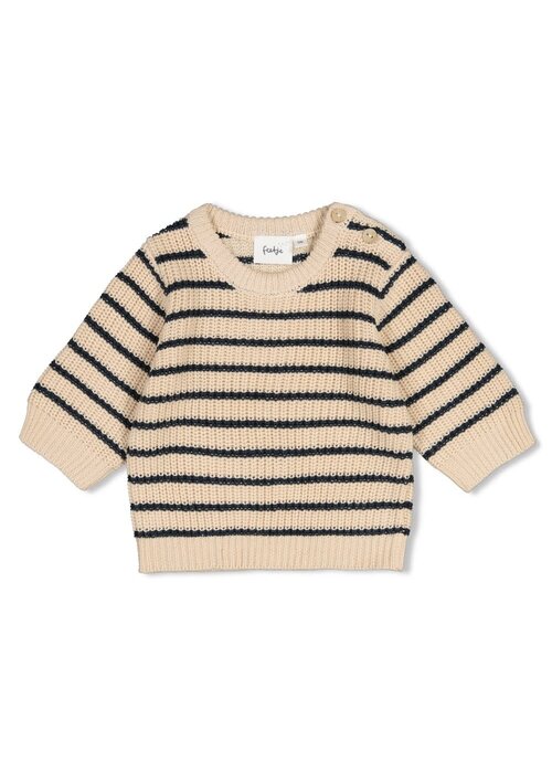 Feetje Feetje Sweater gebreid streep - Winter Denims Taupe